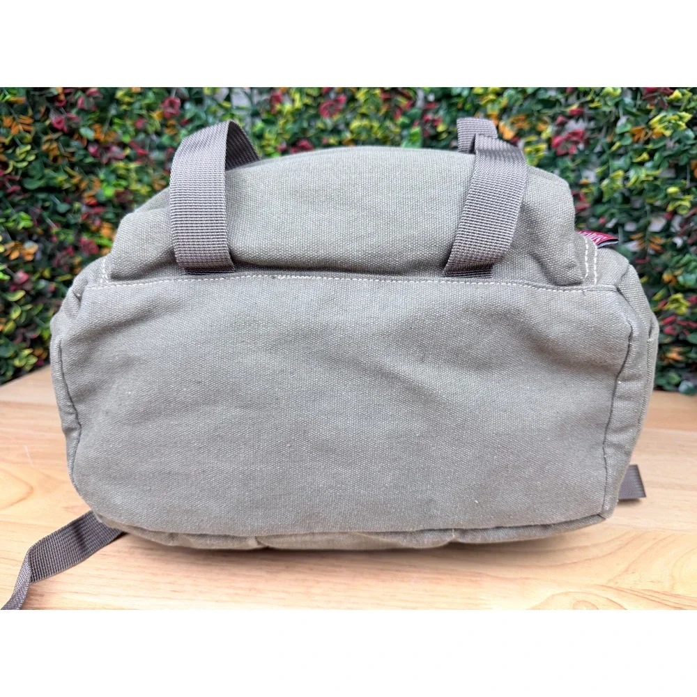Simon Vogue Leather Canvas Backpack Olive Green Tactical Utility Rucksack Bag